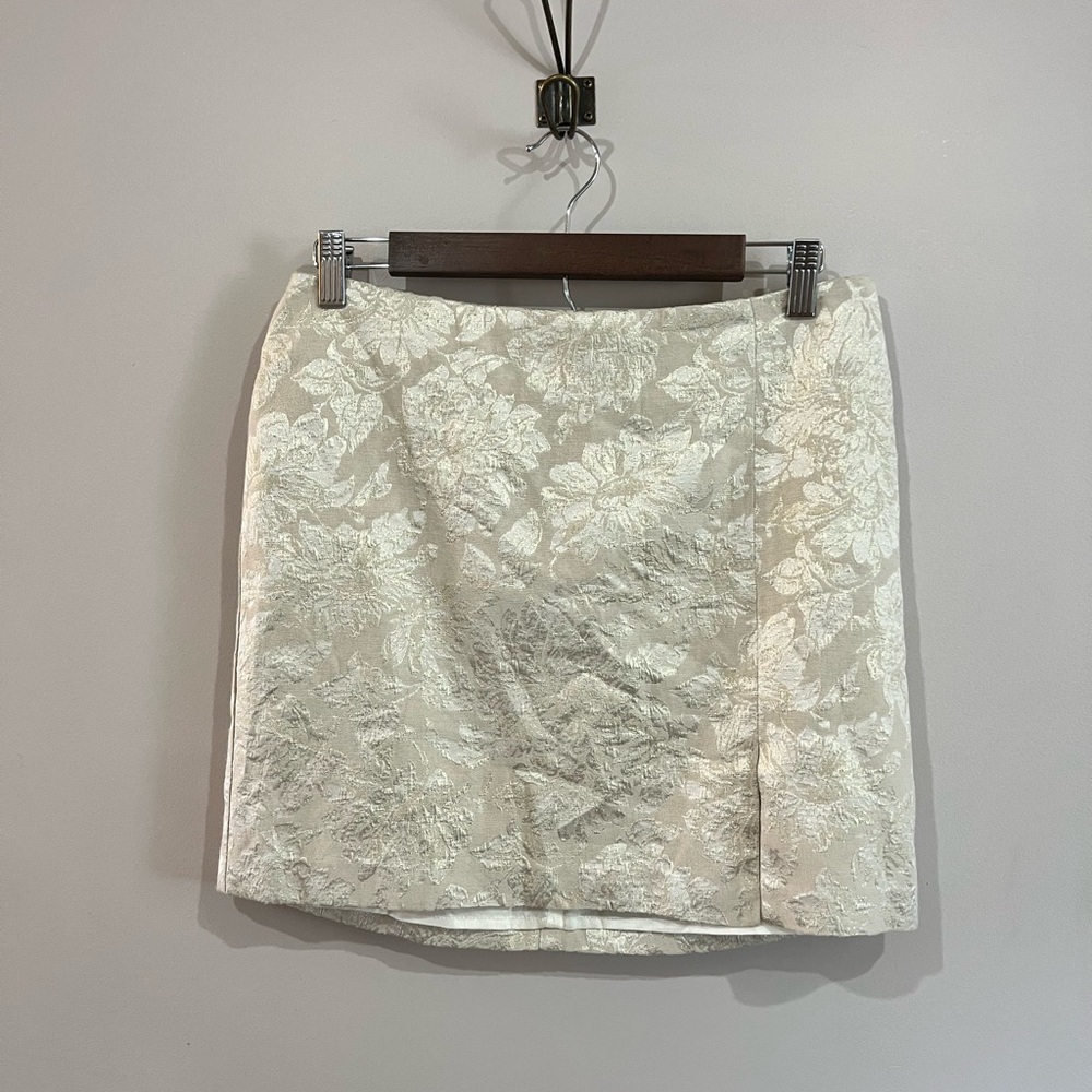 VINTAGE Y2K Elegant Cream Floral Skirt